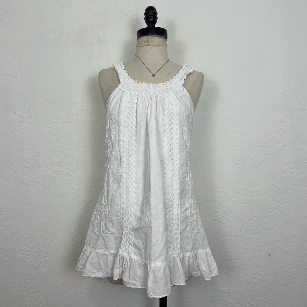 NWT Giocam Boho Cotton Crochet White Beach Tank Top Large